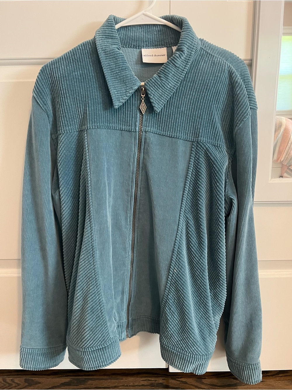 Vintage alfred dunner Teal Corduroy Zip-Front Jacket Size 12